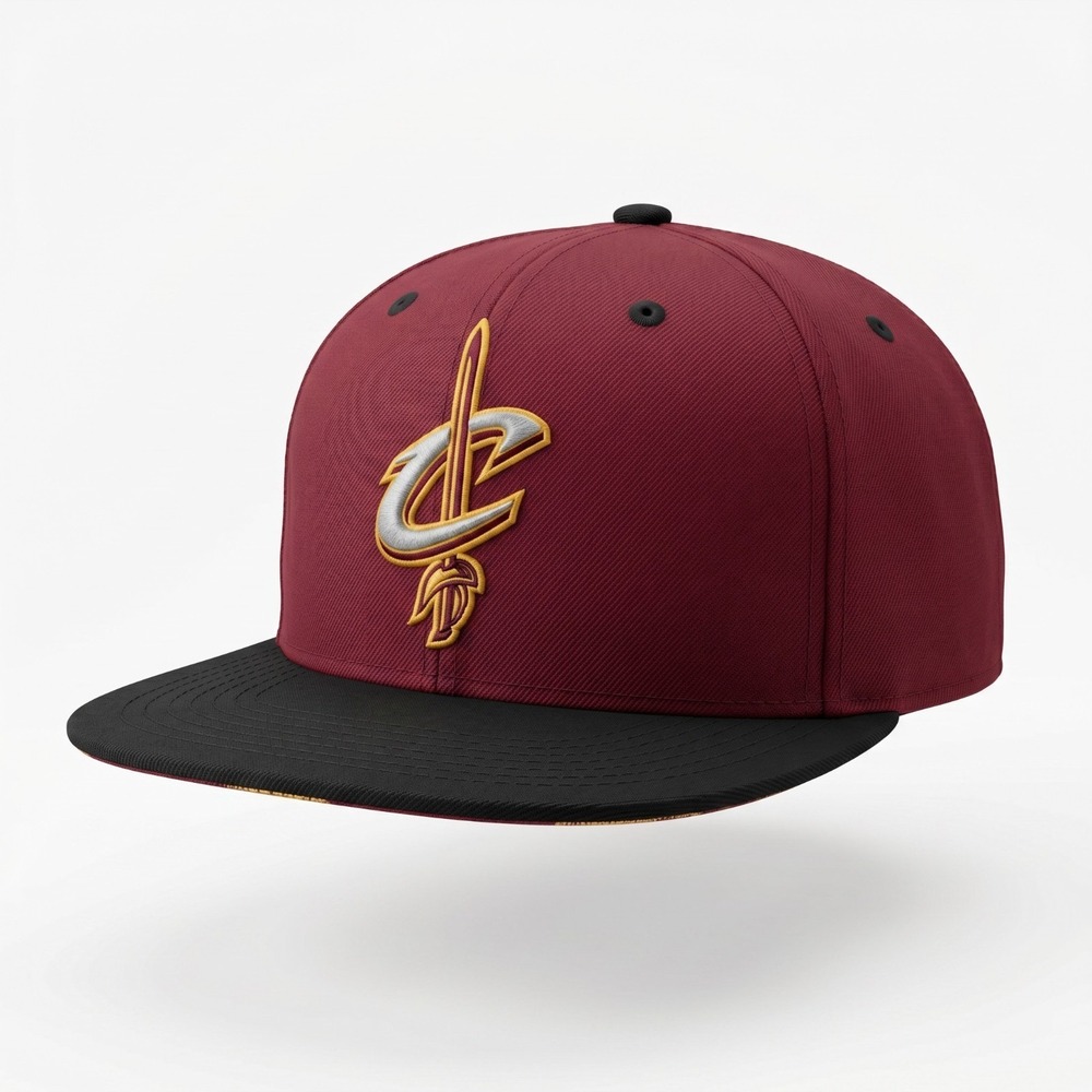 Cleveland Cavaliers Mitchell & Ness NBA Snapback Cap Hat Navy Burgundy